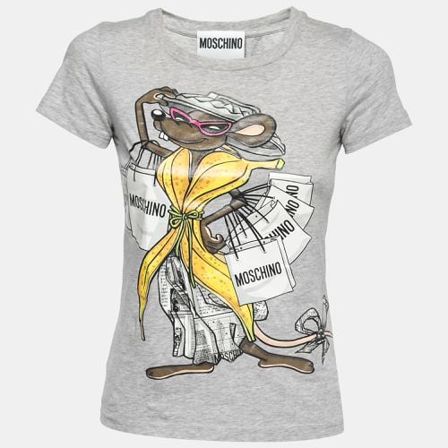 Moschino Couture Grey Shopaholic Mouse Print Cotton T-Shirt XXS - Moschino Couture - Modalova