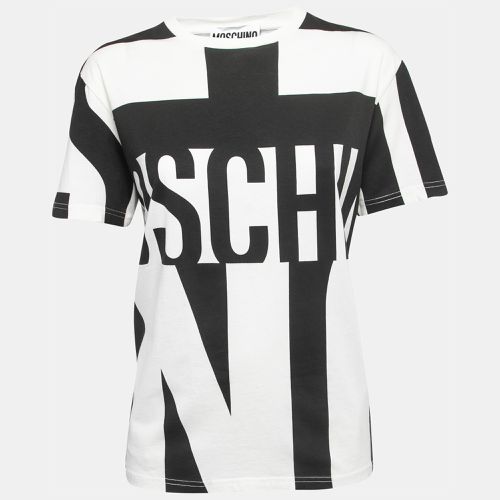 Moschino couture Monochrome Logo Printed Cotton Knit T-Shirt L - Moschino Couture - Modalova