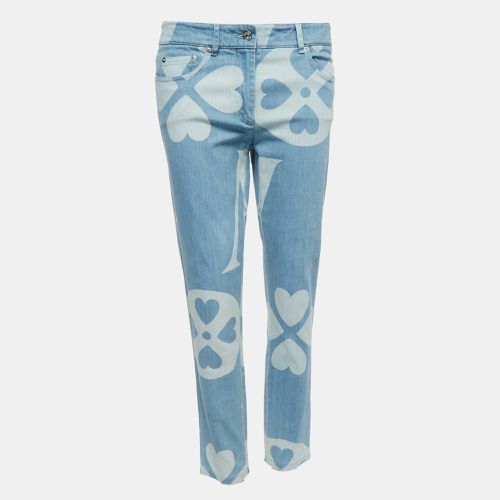 Moschino Couture Blue Logo Patterned Denim Jeans M Waist 32" - Moschino Couture - Modalova