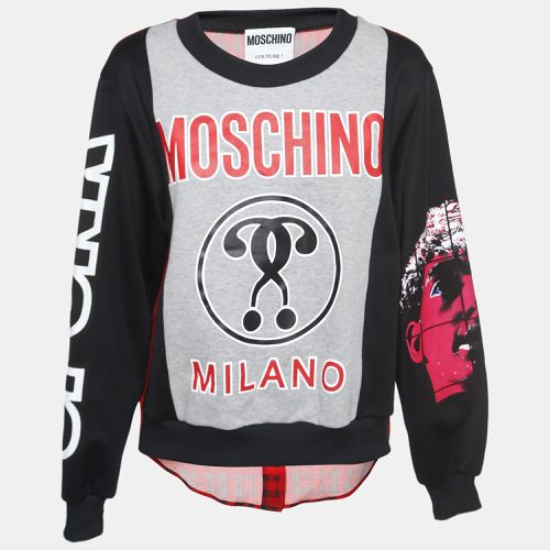 Moschino Couture Printed Cotton and Crepe Back Buttoned Sweatshirt M - Moschino Couture - Modalova