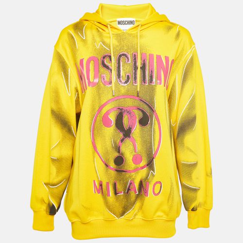 Moschino Couture Yellow Contrast Logo Print Jersey Oversized Hoodie S - Moschino Couture - Modalova