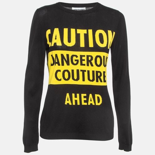 Caution Print Cotton Sweatshirt M - Moschino Couture - Modalova