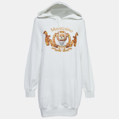 Moschino Couture White Teddy Print Cotton Hoodie S - Moschino Couture - Modalova