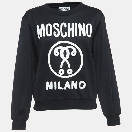 Moschino Couture Black Knit Chain Embellished Logo Print Sweatshirt M - Moschino Couture - Modalova