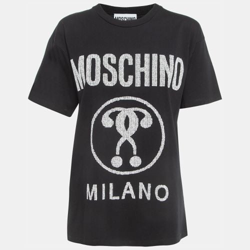 Moschino Couture Black Logo Print Cotton Half Sleeve T-Shirt XS - Moschino Couture - Modalova