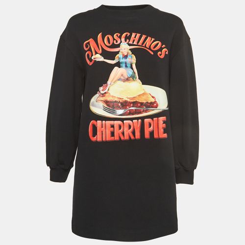 Cherry Pie Print Cotton Long Sleeve Jumper Dress S - Moschino Couture - Modalova