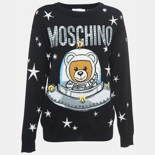 Moschino Couture Black Space Teddy Bear Wool Sweater XS - Moschino Couture - Modalova