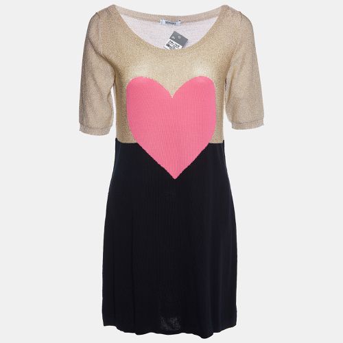 Moschino Cheap and Chic Multicolor Heart Lurex & Cotton Knit Mini Dress M - Moschino Cheap and Chic - Modalova