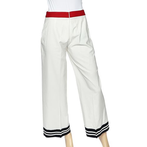 Moschino Cheap and Chic White Cotton Contrast Trim Palazzo Pants M - Moschino Cheap and Chic - Modalova