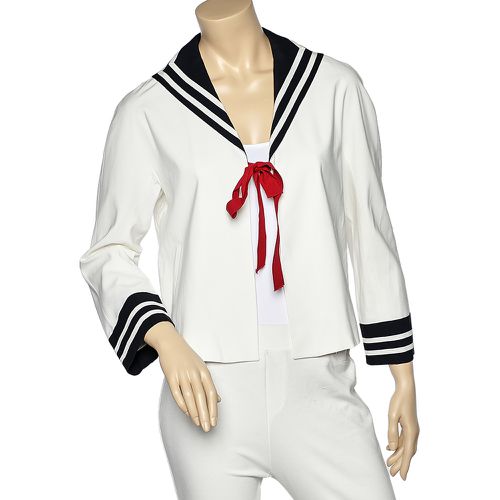 Moschino Cheap and Chic White Cotton Contrast Trim Tie Detail Blazer M - Moschino Cheap and Chic - Modalova