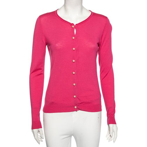 Moschino Cheap and Chic Pink Knit Pearl Button Detailed Cardigan S - Moschino Cheap and Chic - Modalova