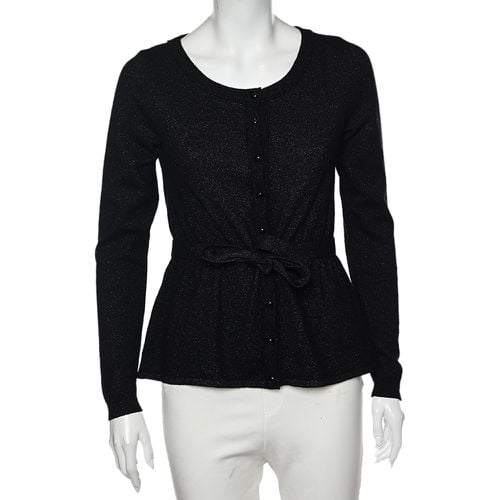 Moschino Cheap and Chic Black Lurex Knit Button Front Cardigan M - Moschino Cheap and Chic - Modalova