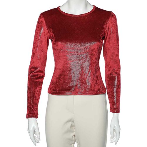 Moschino Cheap and Chic Red Stretch Velvet Glitter Detail T-Shirt M - Moschino Cheap and Chic - Modalova