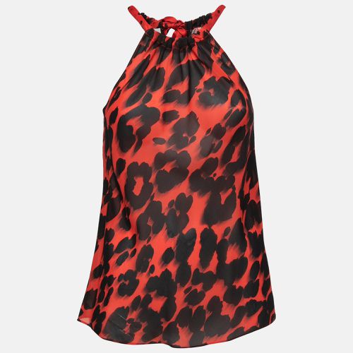 Moschino Cheap and Chic Red Printed Silk Halter Neck Top S - Moschino Cheap and Chic - Modalova