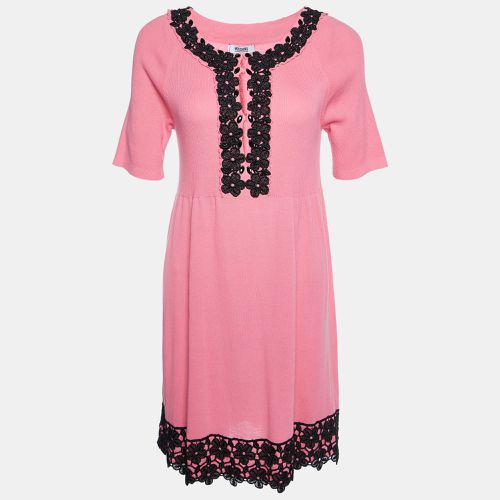 Moschino Cheap and Chic Pink Cotton Knit lace Trim Detail Mini Dress L - Moschino Cheap and Chic - Modalova