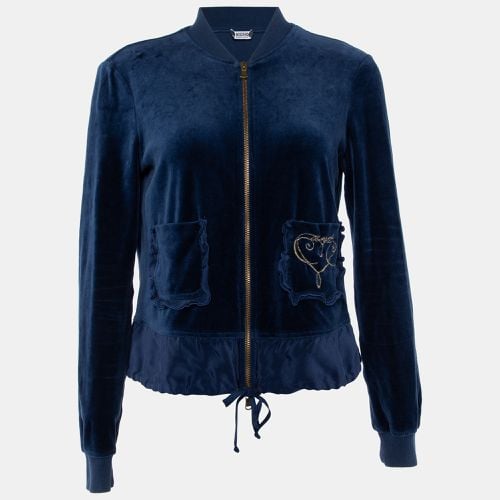 Moschino Cheap and Chic Navy Blue Velvet Zip Front Jacket M - Moschino Cheap and Chic - Modalova