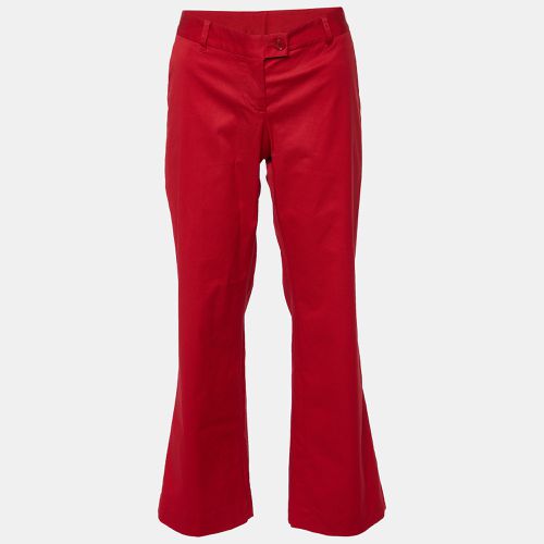 Moschino Cheap and Chic Red Cotton Straight Fit Trousers M - Moschino Cheap and Chic - Modalova