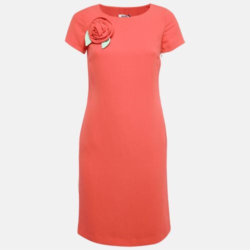 Moschino Cheap and Chic Red Chiffon Corsage Rose Detail Shift Dress S - Moschino Cheap and Chic - Modalova