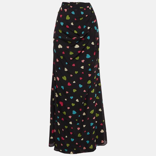 Moschino Cheap and Chic Black Heart Print Silk Maxi Skirt S - Moschino Cheap and Chic - Modalova