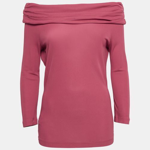 Moschino Cheap and Chic Pink Stretch Knit Off Shoulder Top L - Moschino Cheap and Chic - Modalova