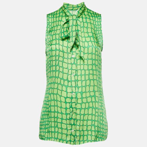 Moschino Cheap and Chic Green Printed Silk Sleeveless Blouse M - Moschino Cheap and Chic - Modalova