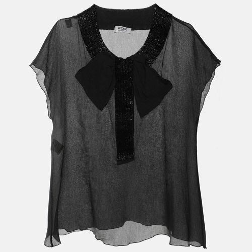 Moschino Cheap and Chic Black Silk Bow Top M - Moschino Cheap and Chic - Modalova