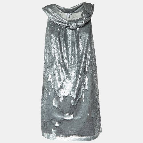 Moschino Cheap and Chic Silver Sequined Bow Detail Mini Dress S - Moschino Cheap and Chic - Modalova