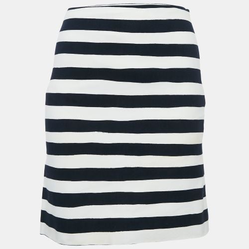 Moschino Cheap and Chic White/Navy Blue Stripe Cotton Mini Skirt S - Moschino Cheap and Chic - Modalova