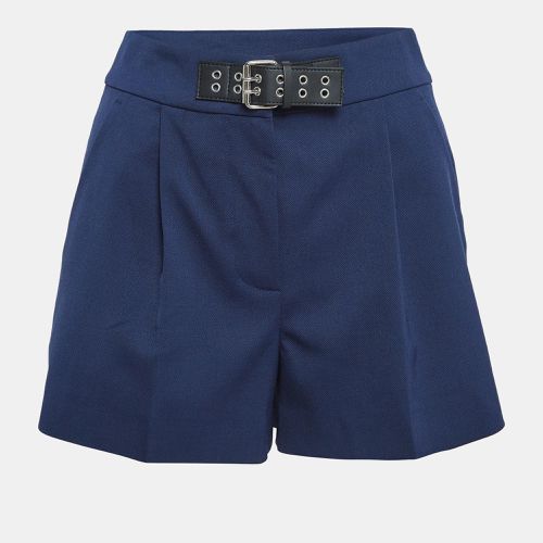 Moschino Mo5ch1no Jeans Navy Blue Gabardine Buckle-Up Shorts M - Moschino Jeans - Modalova