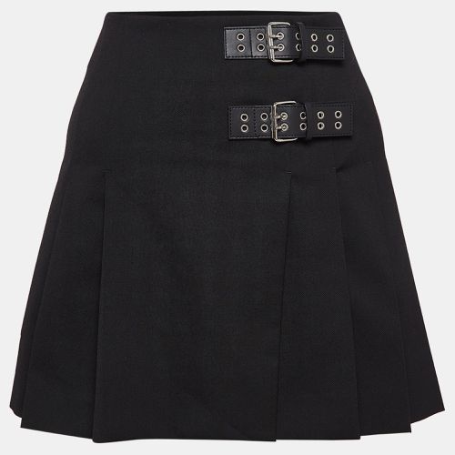 Moschino M05CHIN0 Black Pleated Buckle Detail Skirt M - Moschino Jeans - Modalova