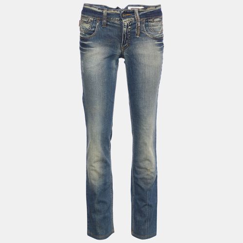 Moschino Jeans Navy Blue Denim Tapered Leg Jeans S - Moschino Jeans - Modalova