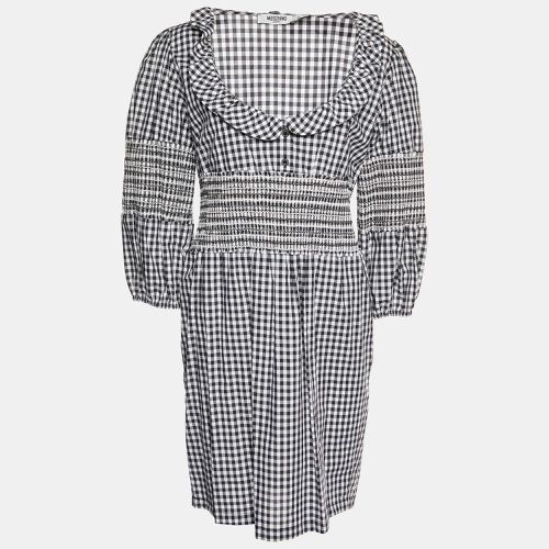 Moschino Jeans Monochrome Gingham Check Cotton Dress L - Moschino Jeans - Modalova