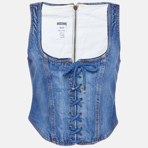 Moschino Jeans Blue Denim Lace-Up Corset Top M - Moschino Jeans - Modalova