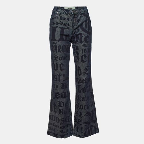 Moschino Jeans Dark Blue Logo Print Denim Jeans M Waist 30" - Moschino Jeans - Modalova