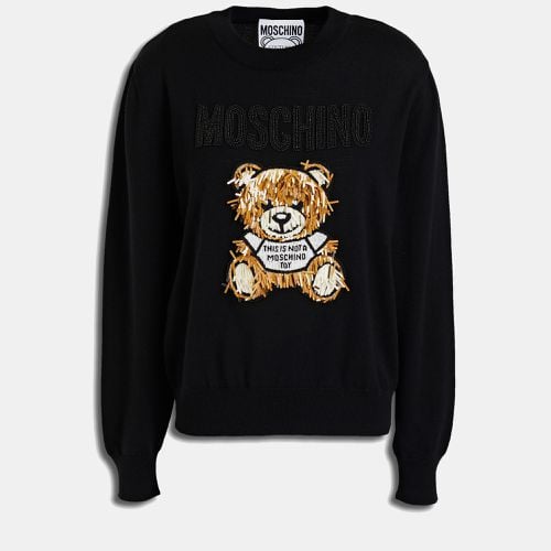 Moschino Virgin Wool Crew Neck Sweater 40 - Moschino - Modalova