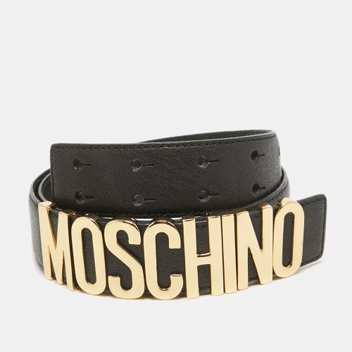 Moschino Black Leather Classic Logo Waist Belt - Moschino - Modalova