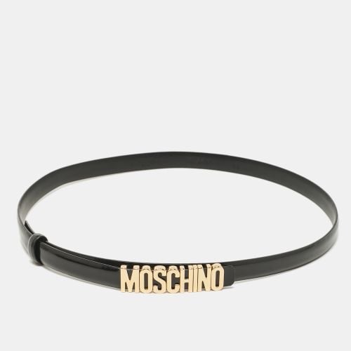 Moschino Black Leather Classic Logo Waist Belt - Moschino - Modalova