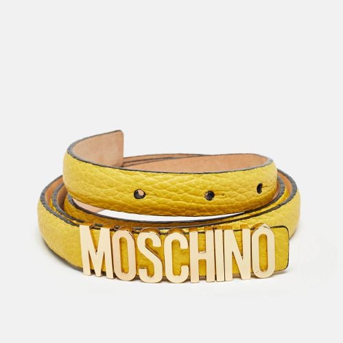 Leather Logo Slim Belt 100 CM - Moschino - Modalova