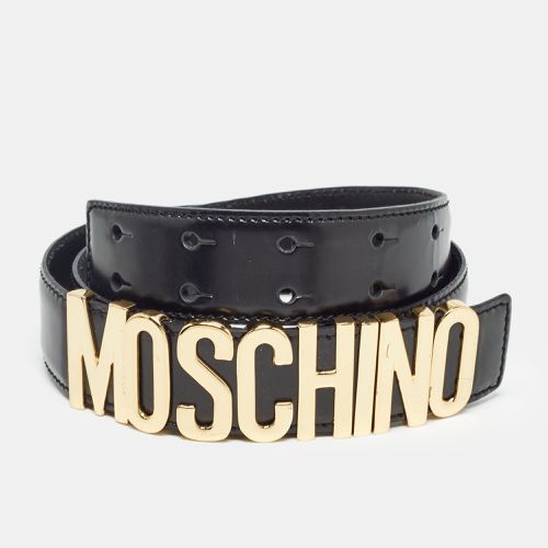 Moschino Black Leather Classic Logo Belt 95 CM - Moschino - Modalova