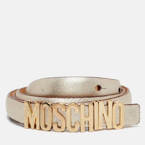 Leather Classic Logo Slim Belt 95 CM - Moschino - Modalova