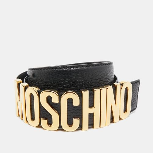 Moschino Black Leather Classic Logo Belt 90 CM - Moschino - Modalova