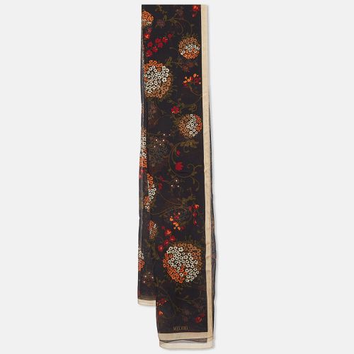 Moschino Larioseta Black Floral Print Silk Scarf - Moschino - Modalova