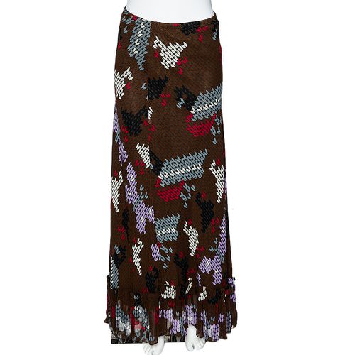 Cheap & Chic Printed Crepe Ruffled Hem Maxi Skirt M - Moschino - Modalova