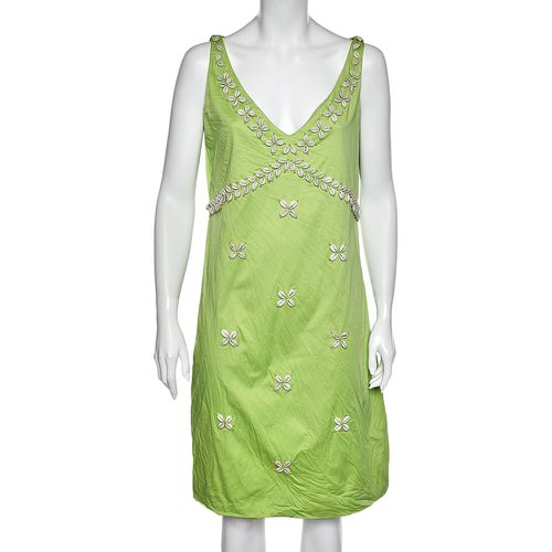 Moschino Cheap & Chic Green Cotton Shell Appliqué Sleeveless Dress L - Moschino Cheap and Chic - Modalova