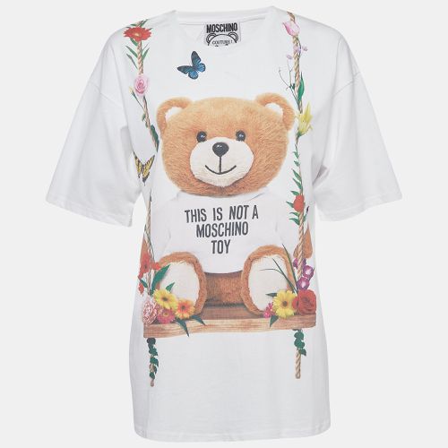 Moschino White Teddy Print Cotton Crew Neck T-Shirt L - Moschino - Modalova