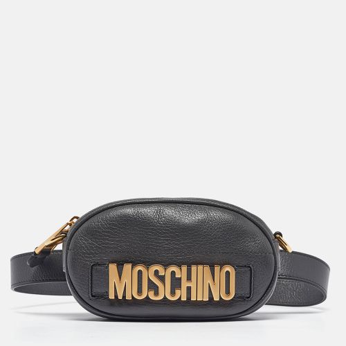 Moschino Grey Leather Mini Classic Logo Belt Bag - Moschino - Modalova