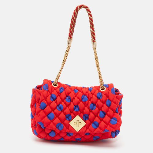 Moschino Red/Blue Quilted Nylon Polka Flap Shoulder Bag - Moschino - Modalova