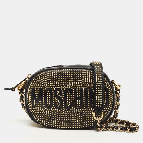 Moschino Black Studded Leather Crossbody Bag - Moschino - Modalova