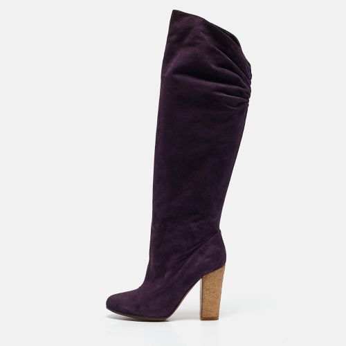 Suede Knee Length Boots Size 38 - Moschino - Modalova