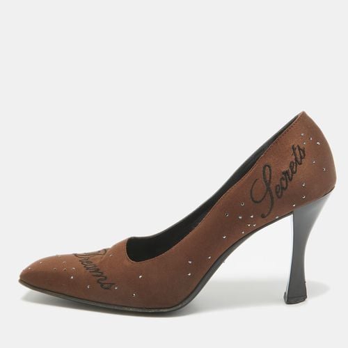 Moschino Brown Satin Square Toe Pumps Size 38.5 - Moschino - Modalova